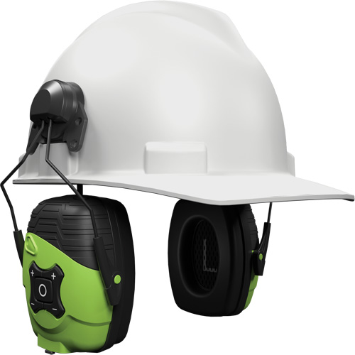 Safety Green Link Aware Bluetooth Earmuffs, Cap Mount Style, 21 dB GTA Hardware Inc