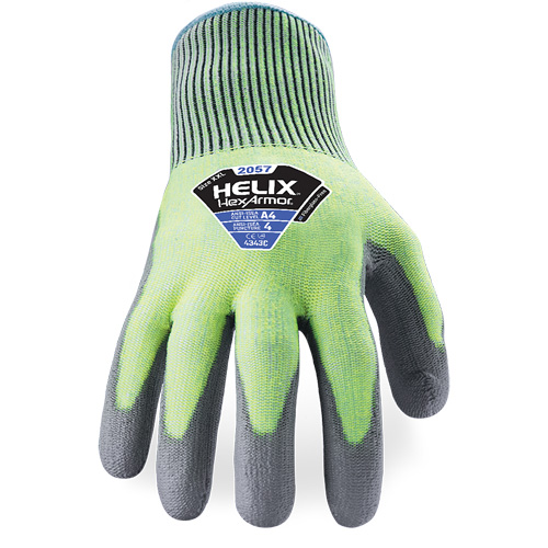 Helix&reg; 2057 Abrasion- & Cut-Resistant Gloves, Size 6/X-Small, 13 Gauge, Polyurethane Coated, HPPE Shell, ASTM ANSI Level A4/EN 388 Level C GTA Hardware Inc