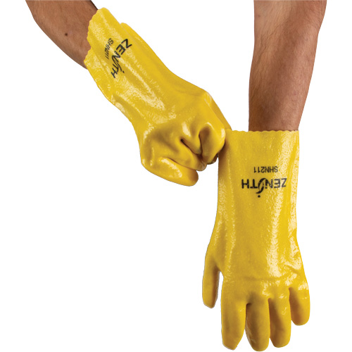 Rough-Finish Chemical-Resistant Gloves, Size 9, 12" L, PVC, Interlock Inner Lining, 47-mil GTA Hardware Inc