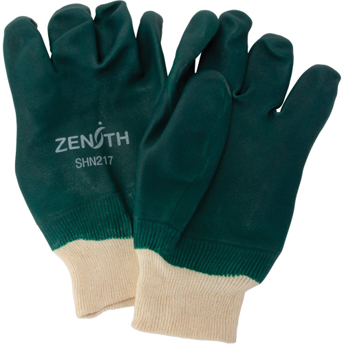 Gants verts &agrave; double enduit, 10" lo, PVC, Doublure en Jersey de coton, 70 mils GTA Hardware Inc