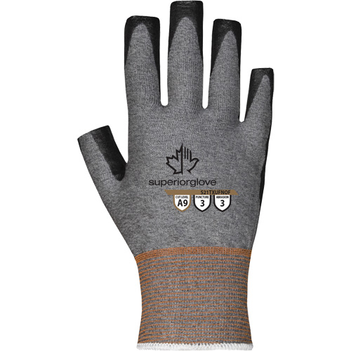 Ultra-Thin Open-Finger Gloves, Size 5, 21 Gauge, Nitrile Coated, TenActiv Shell, ASTM ANSI Level A9 GTA Hardware Inc