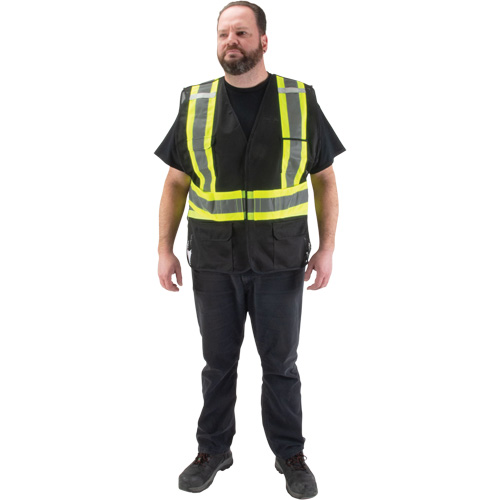 CSA Compliant Surveyor Vest, Black, Medium, Polyester GTA Hardware Inc