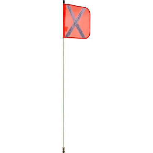 Tige de s&eacute;curit&eacute; robuste, Fixation Filet&eacute;, Hauteur 5', Orange avec X r&eacute;fl&eacute;chissant GTA Hardware Inc