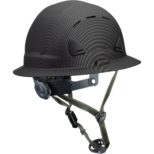 Fibre Metal Climbing Style Helmet with Full Brim, Meets CSA Type 2, Ratchet Suspension, Vented GTA Hardware Inc