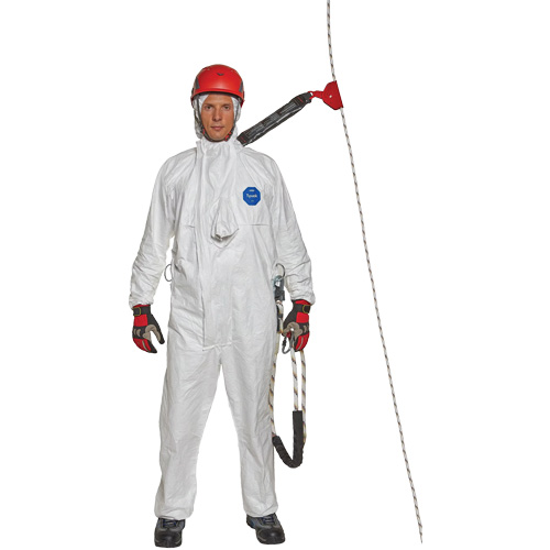Harness-Compatible Disposable Coverall, Medium, White, Tyvek&reg; 500 GTA Hardware Inc