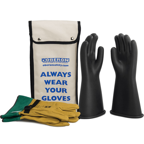 Ensemble de gants en caoutchouc pour l'&eacute;lectricit&eacute; de classe 1, 8, 14" lo, 37 cal/cm², NFPA 70E GTA Hardware Inc