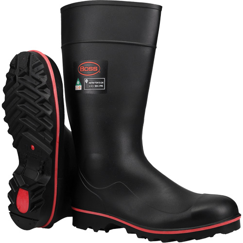 Bottes de s&eacute;curit&eacute; Boss Footwear avec r&eacute;sistance int&eacute;grale aux d&eacute;charges &eacute;lectriques, M&eacute;lange de polym&egrave;res/PVC, Embout Acier, Pointure 4 GTA Hardware Inc
