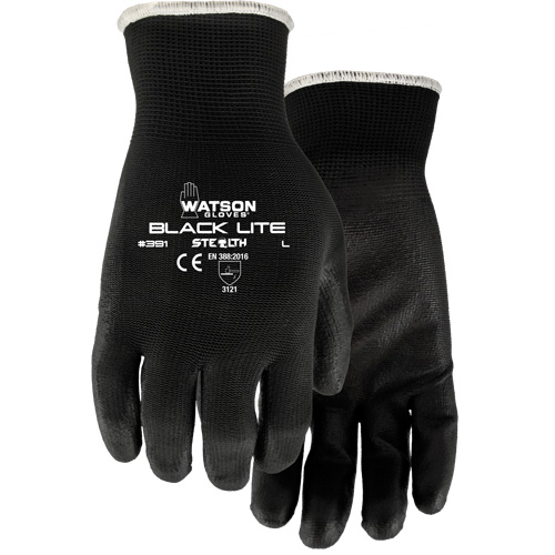 Gants 391 Stealth Black Lite, T-petit, R&ecirc;vetement Polyur&eacute;thane, Enveloppe en Polyester GTA Hardware Inc