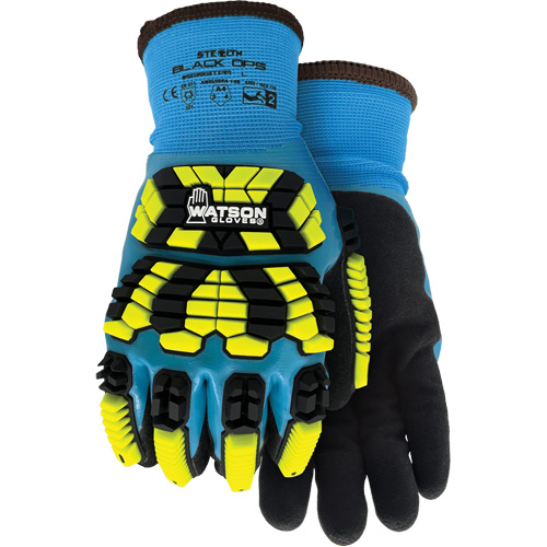 Gants d'hiver antichocs 9393TPR Stealth Black Ops, Petit, Paume en Mousse de latex, Poignet Poignet en tricot GTA Hardware Inc