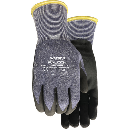 367 Stealth Falcon Cut Resistant Gloves, Size Small, 15 Gauge, Foam Nitrile Coated, Glass Fibre/HPPE/Nylon/Spandex Shell, ASTM ANSI Level A3/EN 388 Level C GTA Hardware Inc