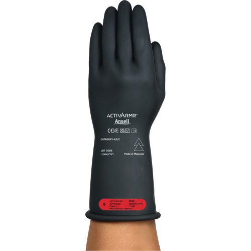 Gants &eacute;lectriques isol&eacute;s ultra l&eacute;gers ActivArmr RIG R011BUL, ASTM classe 0, Taille 9, 11" lo GTA Hardware Inc