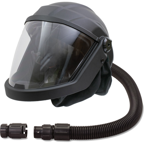 Masque respiratoire &agrave; adduction d'air et casque avec valve anti-refoulement DEFENDER, Universel, Pi&egrave;ce faciale GTA Hardware Inc