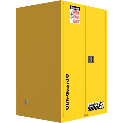 Utili-Guard+ Flammable Safety Cabinet, 45 gal., 2 Door, 43" W x 65" H x 22" D GTA Hardware Inc