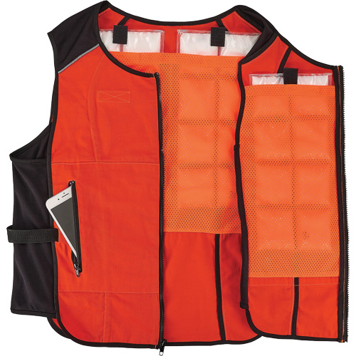 Chill-Its 6260 Lightweight Phase Change Cooling Vest with Rechargeable Packs, Small/Medium, Orange GTA Hardware Inc
