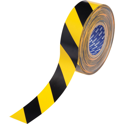 ToughStripe&reg; Max Floor Marking Tape, 2" x 100', Polyester, Black and Yellow GTA Hardware Inc