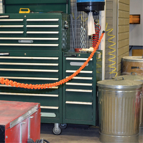 Magnetic Chain Barrier Warehouse Kit, Orange, 2" Link, 15' Length GTA Hardware Inc
