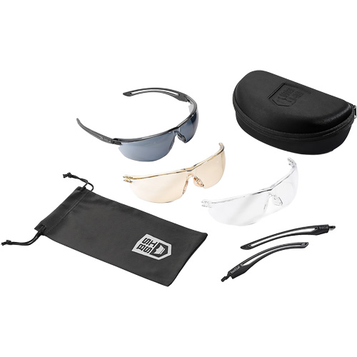 Gunfire 2.0 Ballistic Protection Safety Glasses Kit, Clear/Smoke/Copper Lens, Anti-Fog/Anti-Scratch, ANSI Z87+ GTA Hardware Inc