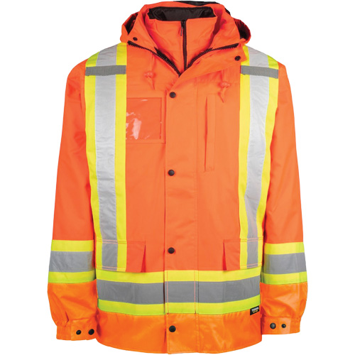 High-Visibility 7-in-1 Jacket, Polyester, High Visibility Orange, Small GTA Hardware Inc