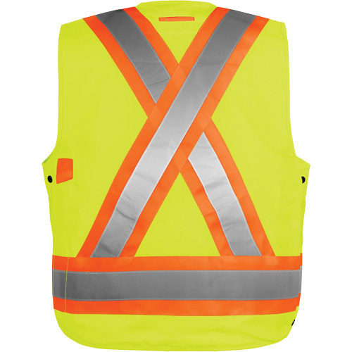 High-Visibility Surveyor's Vest, High Visibility Orange, Small, Polyester GTA Hardware Inc