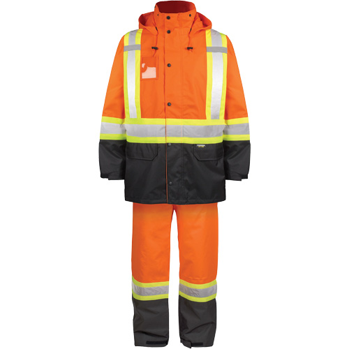 High-Visibility 150-Deniers Rain Suit, Polyester, Large, High Visibility Orange GTA Hardware Inc
