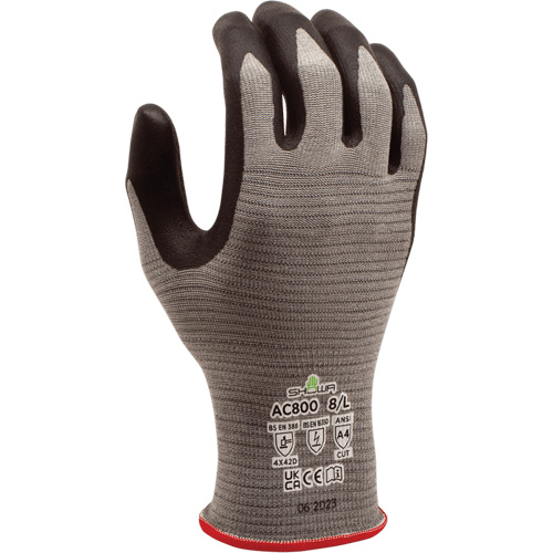DURACoil Alpha AC800 ESD Gloves, Size Large/8, 18 Gauge, Microfoam Nitrile Coated, HPPE Shell, ASTM ANSI Level A4/EN 388 Level D GTA Hardware Inc