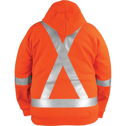 Chandail haute visibilit&eacute; &agrave; fermeture &eacute;clair sur le devant, r&eacute;sistant au vent, avec capuchon amovible, Hommes, Moyen, Orange haute visibilit&eacute;, 27,7 cal/cm² GTA Hardware Inc