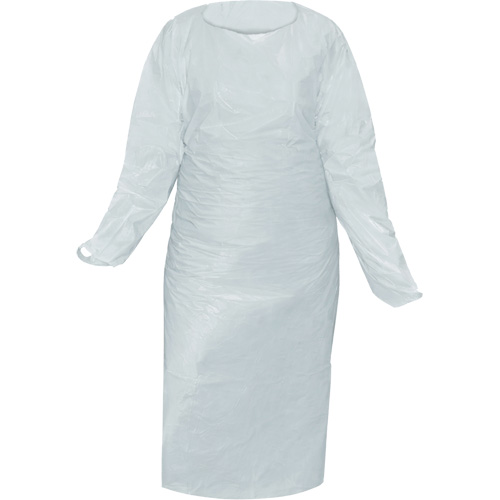 Blouse CoverMe avec passe-pouces, Taille unique, Blanc, Poly&eacute;thyl&egrave;ne GTA Hardware Inc