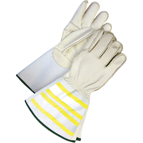 Gants utilitaires haute visibilit&eacute; avec manchette de 6,25", Moyen, Paume en Cuir fleur de vache GTA Hardware Inc