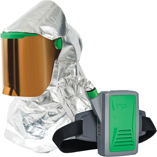 Respirateur &agrave; chaleur radiante Z-Link avec souffleur & montage &agrave; la ceinture, Respirateur &agrave; masque/Capuchon & visi&egrave;re, Pile Lithium-ion GTA Hardware Inc