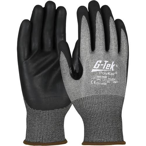 G-Tek&reg; Cut-Resistant Gloves with Touchscreen Capability, Size Small, 18 Gauge, Foam Nitrile Coated, PolyKor&reg; Shell, ASTM ANSI Level A4/EN 388 Level D GTA Hardware Inc