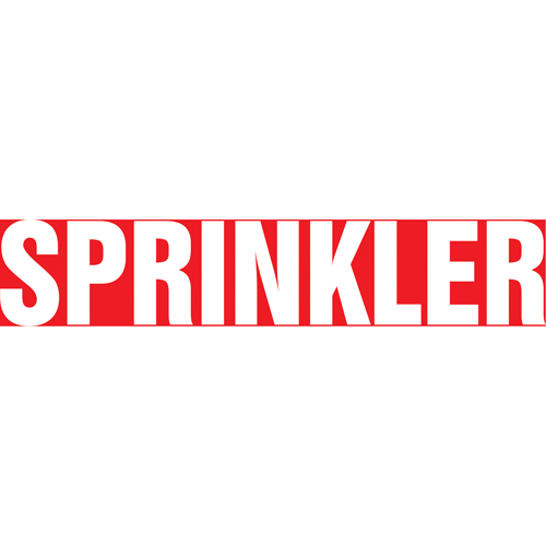 "Sprinkler" Pipe Marker, Self-Adhesive, 1" H x 8" W, White on Red GTA Hardware Inc