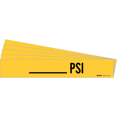 Marqueur de tuyau PSI, Autocollant, 2-1/4" h x 14" la, Noir sur jaune GTA Hardware Inc