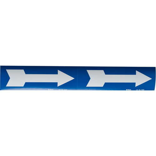 Marqueurs de tuyau avec fl&egrave;ches, Autocollant, 4" h x 12" la, Blanc/bleu GTA Hardware Inc