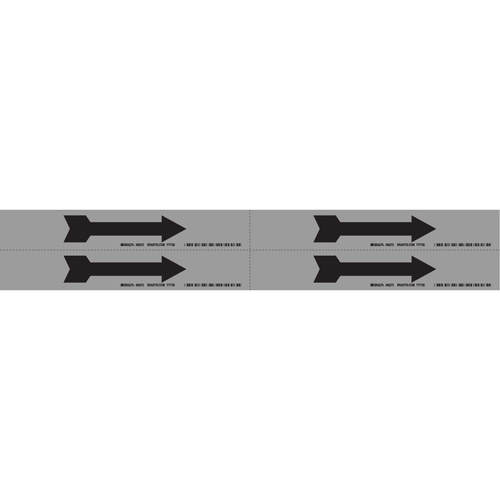 Marqueur de tuyau  Arrow, Autocollant, 1-1/8" h x 7" la, Noir sur aluminium GTA Hardware Inc