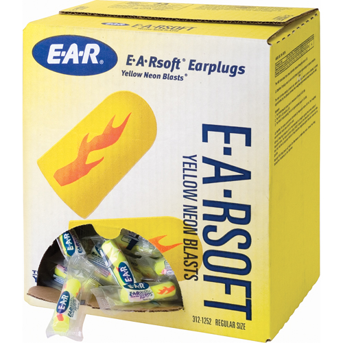 E-A-Rsoft Yellow Neon Blasts Earplugs, Bulk - Polybag GTA Hardware Inc