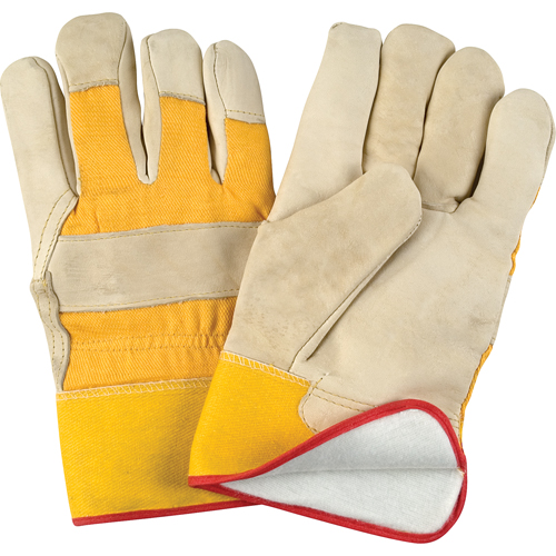 Gant pour ajusteur doubl&eacute;s pour l'hiver r&eacute;sistant &agrave; l'abrasion, Grand, Paume en Cuir fleur de vache, Doublure en Molleton de mousse GTA Hardware Inc