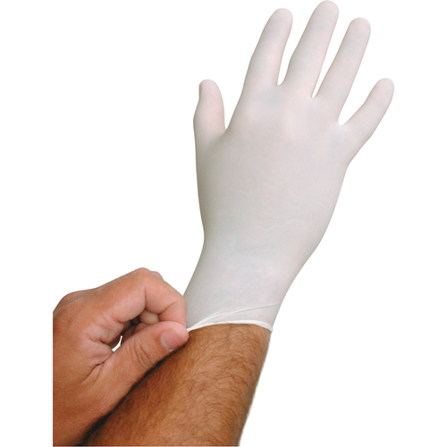 Gants jetables BioTek QRP, Grand, Latex, 6 mils, Sans poudre, Blanc GTA Hardware Inc