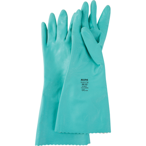 Gants &agrave; prise emboss&eacute;e &agrave; motif en Z StanSolv, Taille Petit/7, 14" lo, Nitrile, Doublure en Interlock, 11 mils GTA Hardware Inc