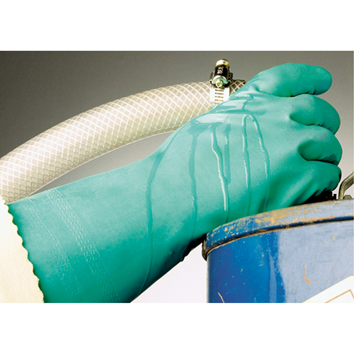 Gants &agrave; prise emboss&eacute;e &agrave; motif en Z StanSolv, Taille Moyen/8, 14" lo, Nitrile, Doublure en Interlock, 11 mils GTA Hardware Inc