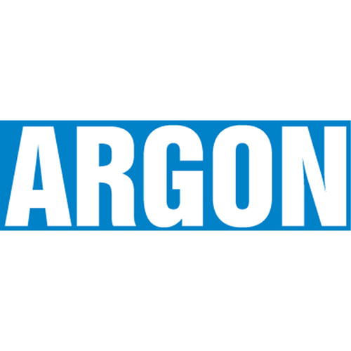 "Argon" Pipe Markers, Self-Adhesive, 2-1/2" H x 12" W, White on Blue GTA Hardware Inc