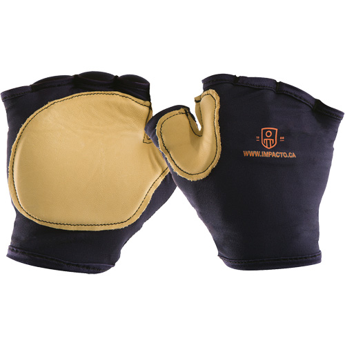 Gant antichoc sans doigts &agrave; prise d'outil, main droite, Taille T-petit, Paume Cuir fleur GTA Hardware Inc