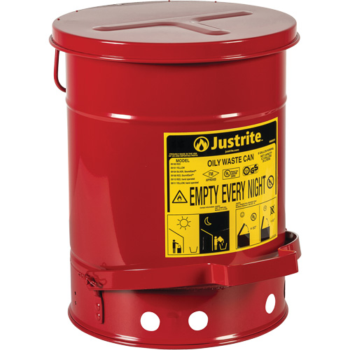 Contenants pour d&eacute;chets huileux, Homologu&eacute; FM/List&eacute; UL, 6 gal. US, Rouge GTA Hardware Inc