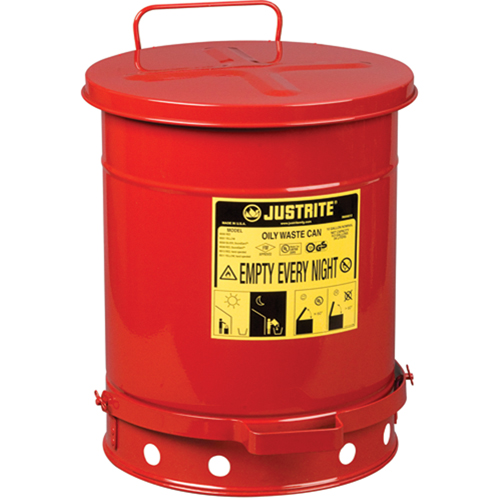 Oily Waste Cans, FM Approved/UL Listed, 10 US gal., Red GTA Hardware Inc
