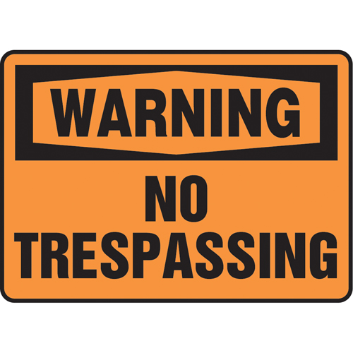 Enseigne  No Trespassing , 7" x 10", Vinyle, Anglais GTA Hardware Inc