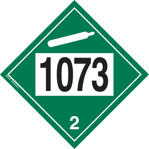 1073 Liquefied Oxygen Non-Flammable Gas TDG Placard, Plastic GTA Hardware Inc