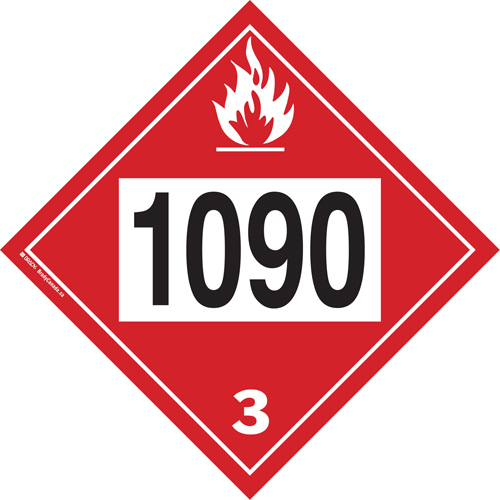 1090 Acetone Flammable Liquid TDG Placard, Plastic GTA Hardware Inc