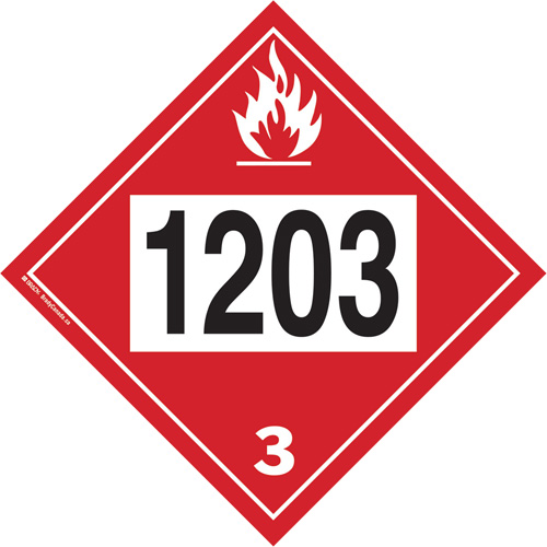 1203 Gasohol & Gasoline Flammable Liquid TDG Placard, Plastic GTA Hardware Inc