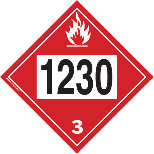 1230 Methanol TDG Placard, Plastic GTA Hardware Inc