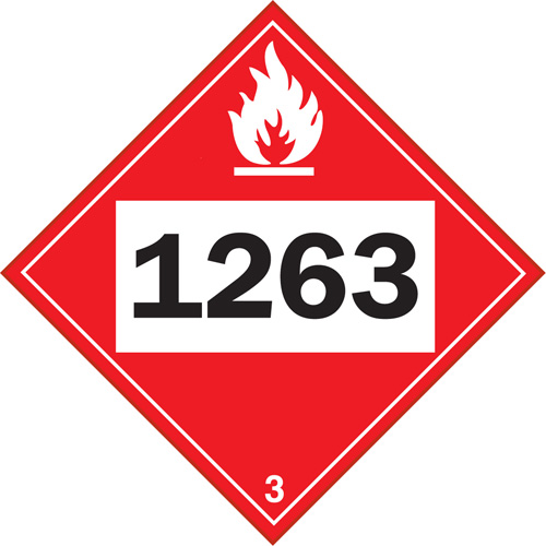 Plaque-&eacute;tiquette TMD 1263 pour liquide inflammable peinture, Plastique GTA Hardware Inc