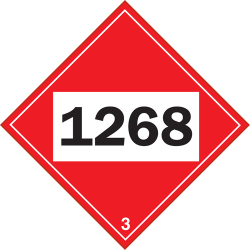 Plaque-&eacute;tiquette TMD 1268 pour distillats de p&eacute;trole, Plastique GTA Hardware Inc